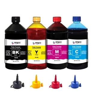 Kit 2 Litros Tinta Para Epson Impressoras L380 L395 L396 L495 L365 L375 - 2 Litros 4x500ml