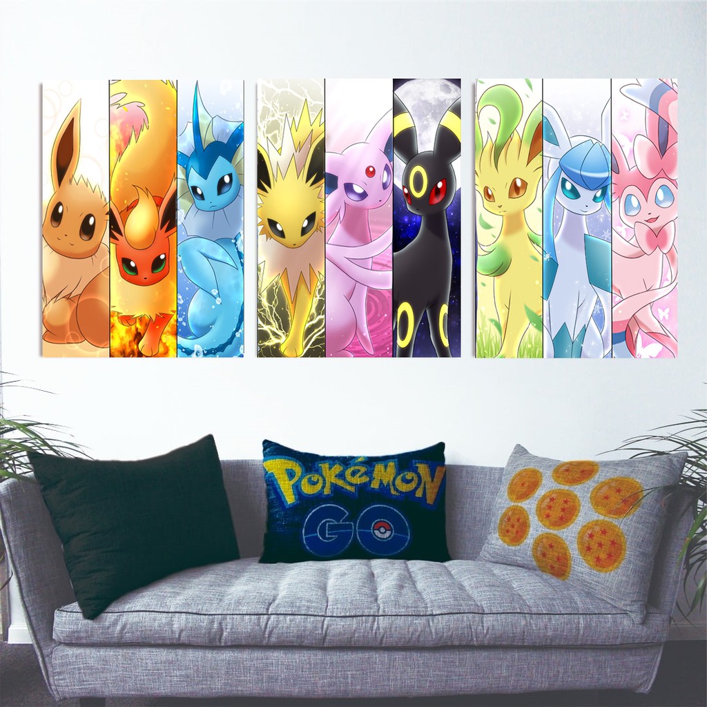 Quadro Decorativo Desenho Pikachu 3 Peças em Promoção na Americanas