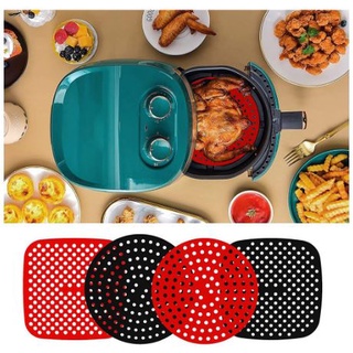 Protetor Tapete para assar de Silicone Antiaderente Fritadeira elétrica Air fryer Redondo Quadrado