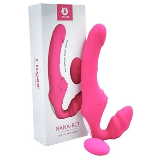 S-HANDE NANA-RCT - Strap On Recarregável sem Cinta, Feito em Silicone 9 Modos de Vibrações e Controle Remoto REF:5991