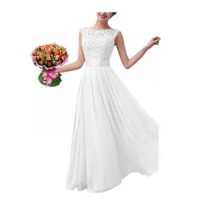 Vestido Casamento 47 Longo Noiva Renda Civil Festa Madrinha Branco