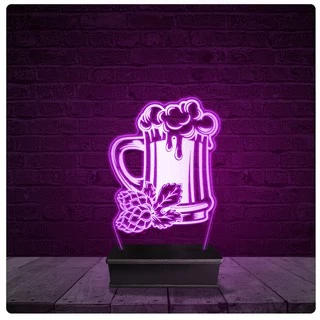 Luminária e Abajur Acrílico Led - Caneco Chopp Cerveja
