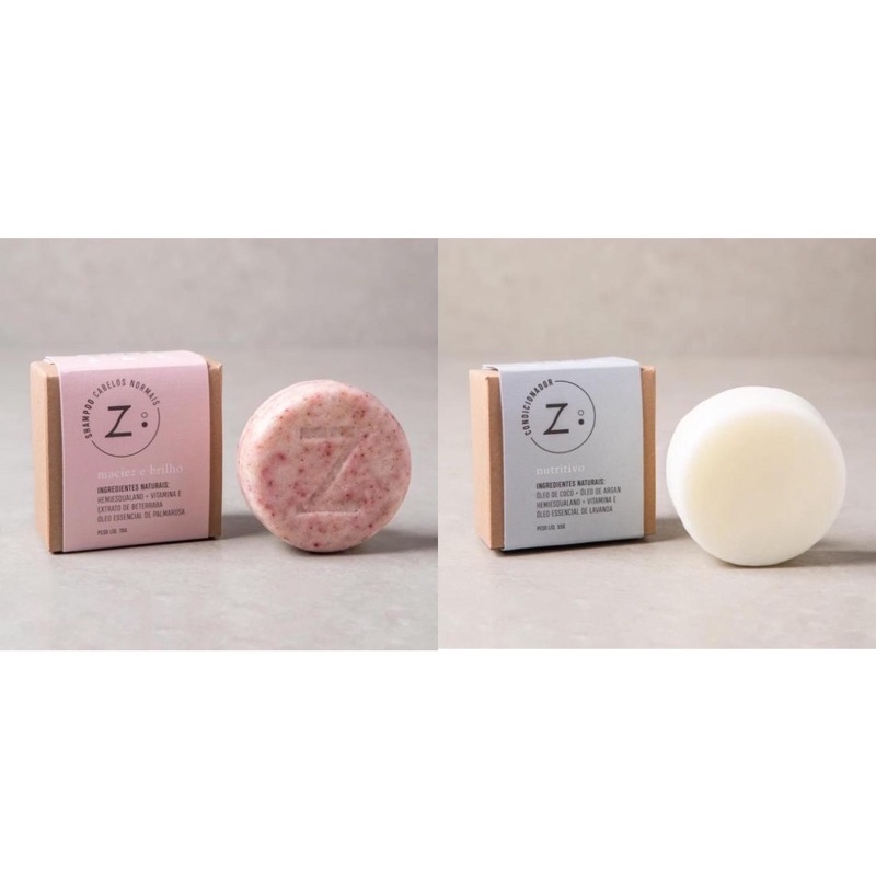 Kit Shampoo e Condicionador em Barra Ziel Natural Cosmetics Shopee