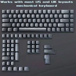 Keycaps para teclado mecânico em PBT, perfil Xvx horizon, double-shot, perfil baixo, 117 keycap
