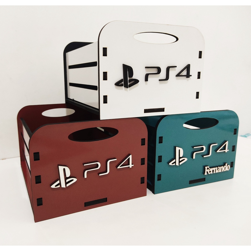 COMBO 03 Porta Jogos, Case p/ Games em MDF - Personalizado PS4