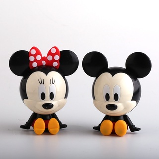 2 Pçs/Set Disney Anime Versão Q Mini Dos Desenhos Animados Mickey Mouse Minnie Minerva PVC Action Figure Modelo Boneca Brinquedos Para Crianças Presentes De Natal Aniversário