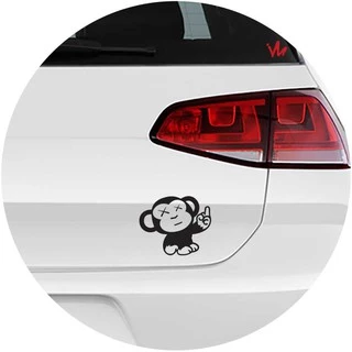 Adesivo Macaco Dedo do Meio Engraçado Carro Moto