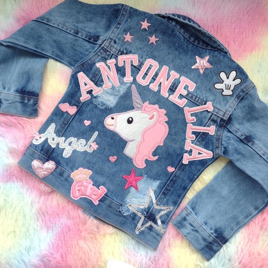 Jaqueta jeans clearance infantil customizada