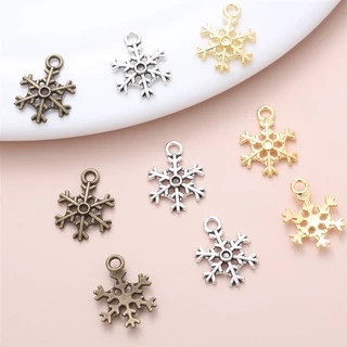 40 Pçs/set Vintage Adorável Floco De Neve Delicado Charme Acessórios Para Mulheres Jóia Personalizada Fazendo DIY Colar De Pingente