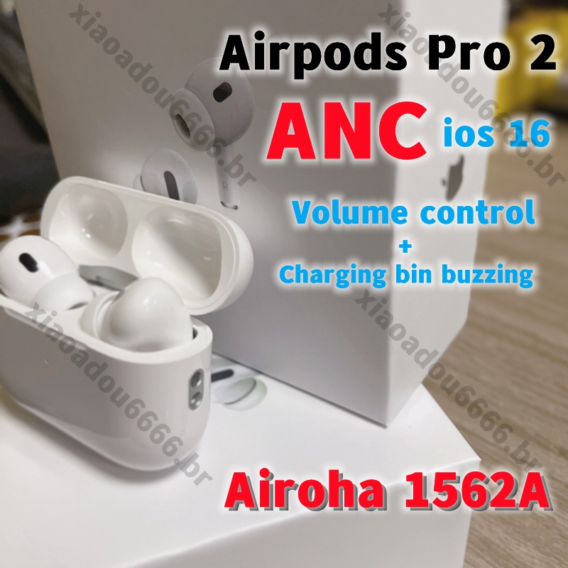 Airpods Pro2 Gen TWS 1562a ANC Plus Pro 2 Sem Fio Bluetooth iPhone 14 Fones De Ouvido , Suporta Redução Ativa De Ruído IOS16