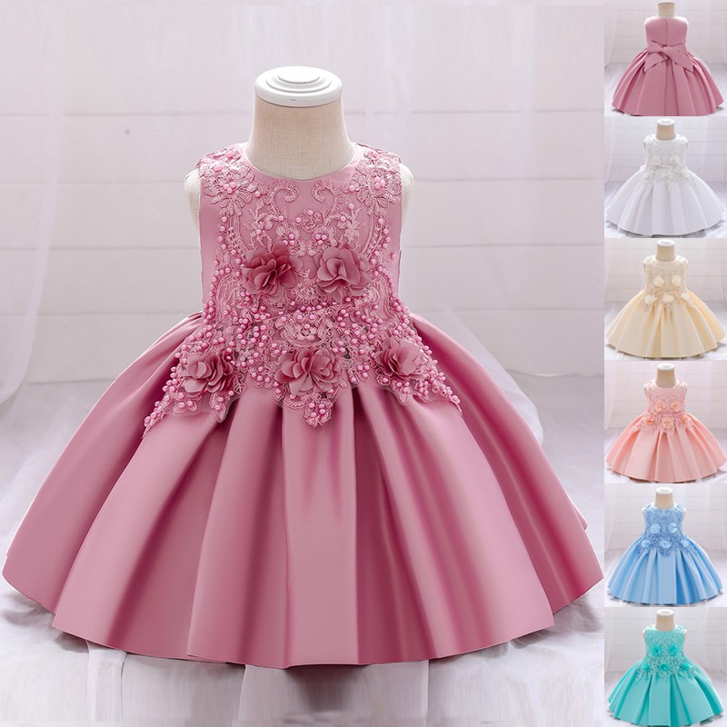 Vestidos Da Menina Meninas Princesa Vestido Crianças V Backless Grande Arco  Vestido De Flor Para Bebé Infantil 1 Ano Desgaste De Festa De Aniversário  Vestidos Bebes Infan De $56,22, vestido de bebe