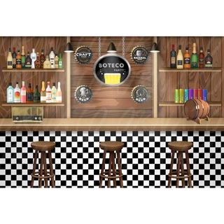 Painel de Festa em Tecido Sublimado 3d Boteco