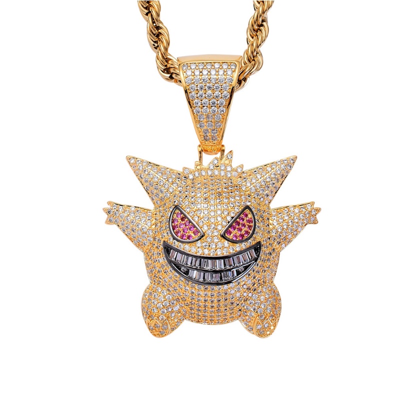 Colar De Cobre Com Zircônia Masculino/Corrente Estilo Hip-Hop Para Presente/Bijuteria
