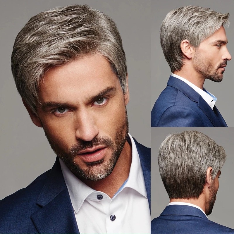 Homem cabelo hot sale branco