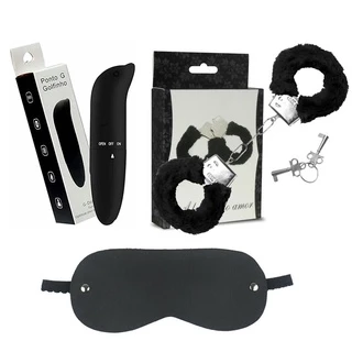 KIT Fetiche: Vibrador Ponto G + Algema Sexual + Venda - SEX SHOP