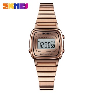 Relógio Oficial SKMEI 1901 Luxury Women vintage LED Digital Watches De Pulso Com Pulseira De Aço Inoxidável À Prova D