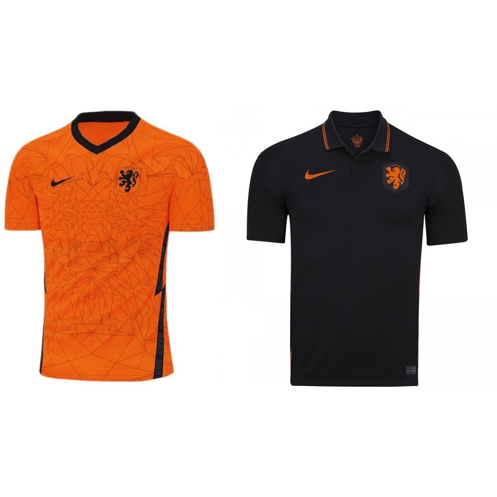 22/23 Camiseta De Time Holanda Knvb Preto/laranja Masculina Casual+esporte.