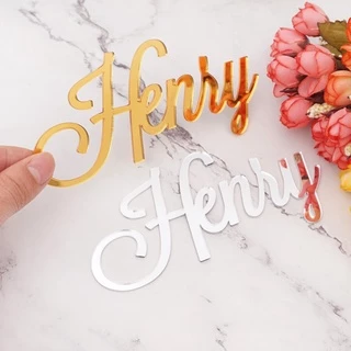 Aplique Nome em Acrílico Espelhado 15 cm de comprimento Personalizado Enfeite Decoração Artesanato Porta KitKat