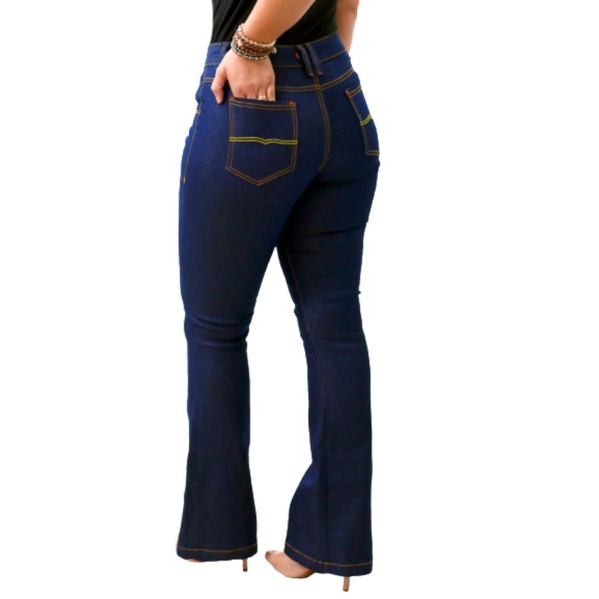 Calça Jeans Feminina Flare Plus Size Elegante 46 Ao 60 Preço De