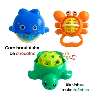Brinquedo Bebê com Barulho Chocalho Animais Fofos