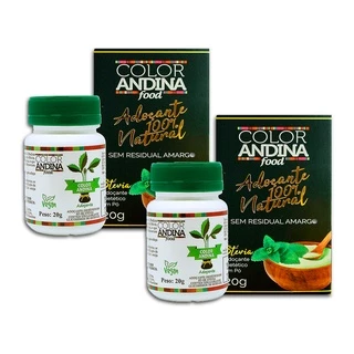 Stévia - 20g - Adoçante 100% Natural - Kit com 2 unidades - Color Andina