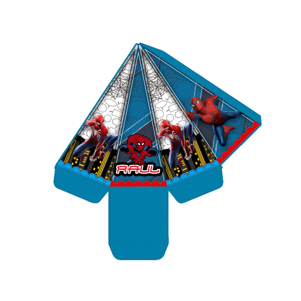 10 Caixa Pirâmide Homem Aranha Personalizadas (Desmontadas - Sem
