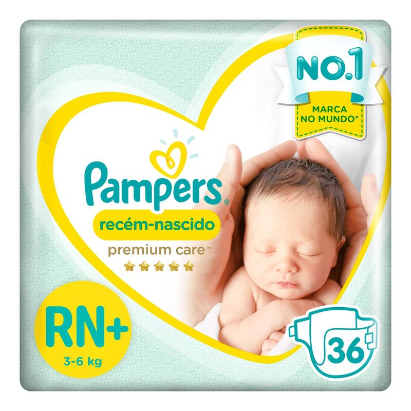 Fraldas Pampers Recém-Nascido Premium Care Rn+ 20 / 36 Unidades ...