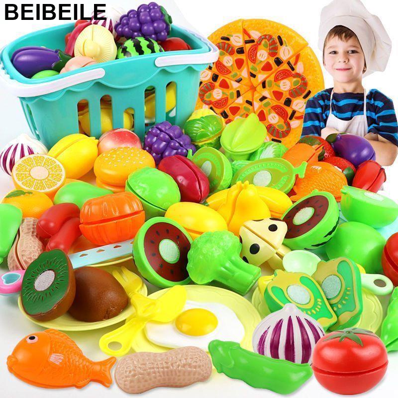 150 pçs corte jogo de brinquedo comida para crianças cozinha fingir frutas  & legumes acessórios brinquedo