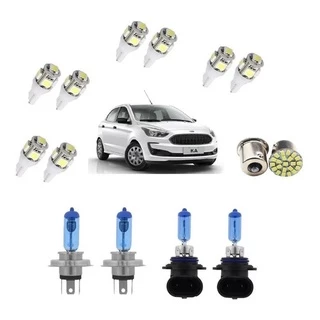 Kit Lampada Super Branca 8500K Ford Ka 2015 2016 2017 + Leds