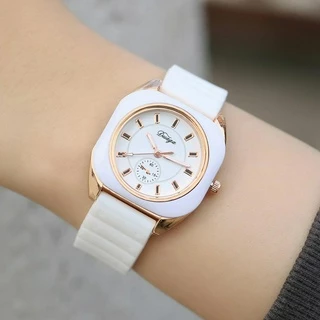 Relógio de Quartzo de Silicone Simples e Confortável Preppy Style Casual
