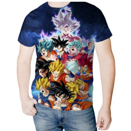 Camisa Camiseta Blusa Goku Super Saiyan Transformações Deus