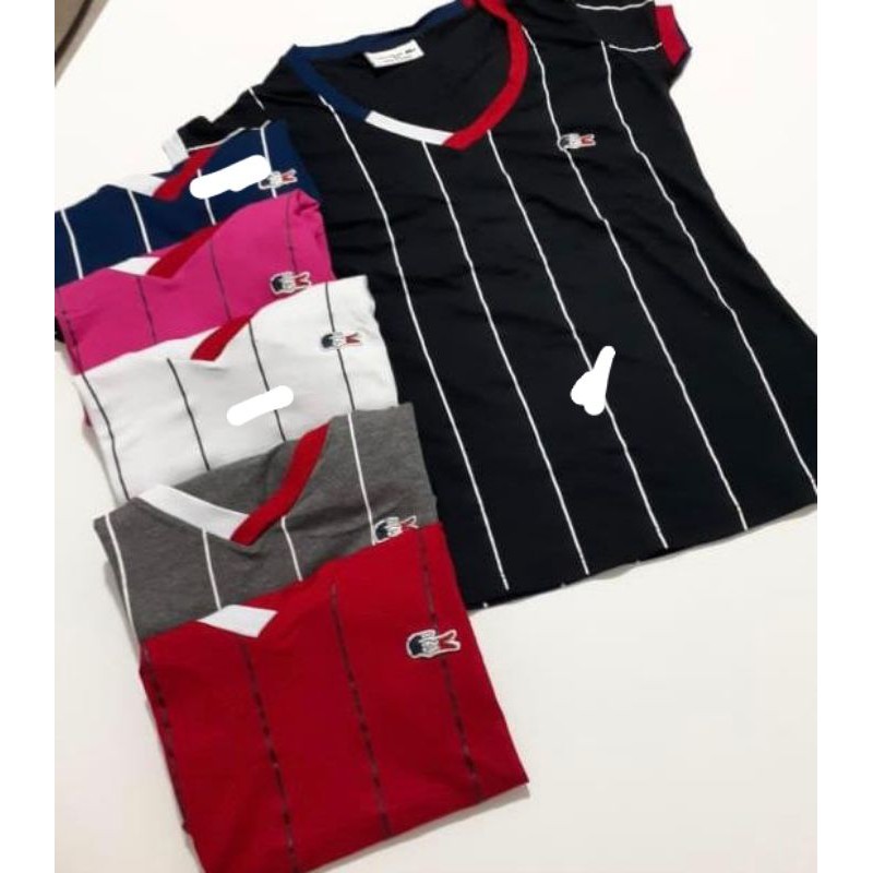 Camisa lacoste listrada store feminina