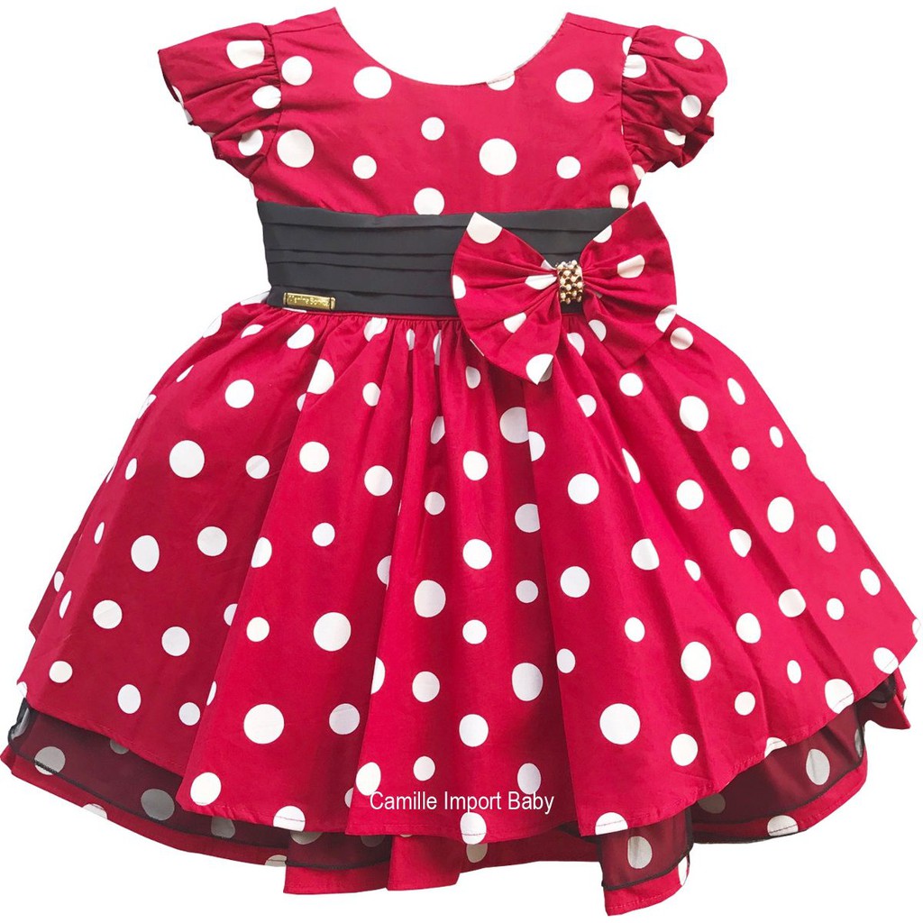 Vestido minnie sale vermelha 1 ano