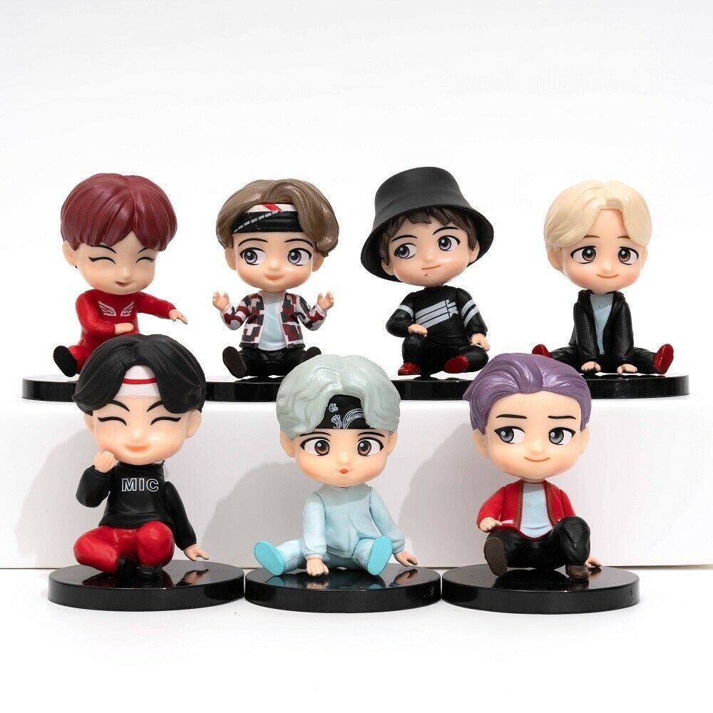 7Pcs/set BTS Figures Collection Kids Toy Dolls RM JIMIN SUGA