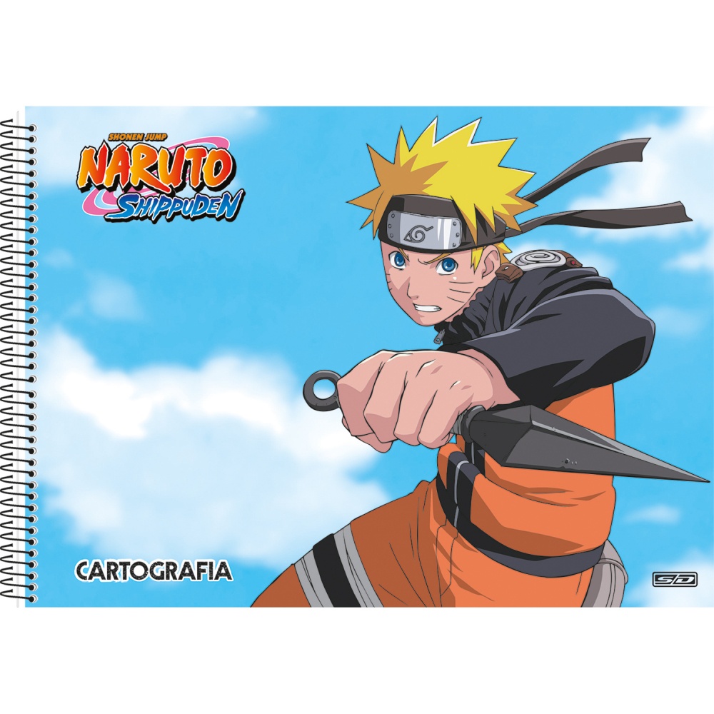 Caderno Cartografia e Desenho Capa Dura - Naruto - 60 fls