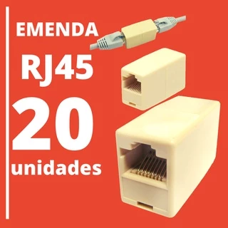 Kit 20 Peças Emenda RJ45 para Cabo Rede