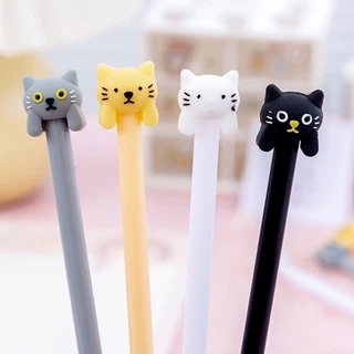 4 Peças Caneta Gel Criativa Com Desenho De Gato/Material Escolar/Escritório