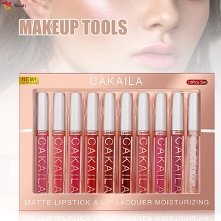 10 Pcs Batom Não Desaparecer Conjunto De Longa Duração Antiaderente Copo Maquiagem Cosméticos Para A Menina Das Mulheres Desapareece Kit