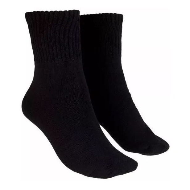 Kit 12 Pares Meia Masculina Preta