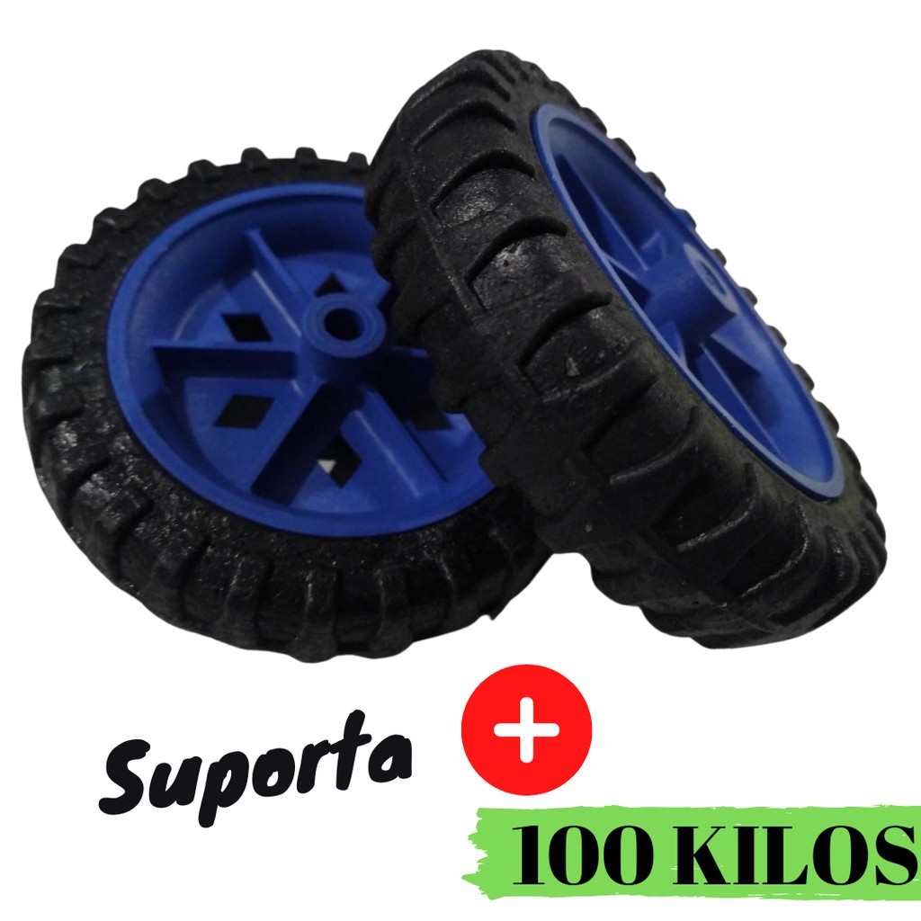 2 Rodas P/carrinho De Mercado/ Feira/ Cortador Grama 100Kg