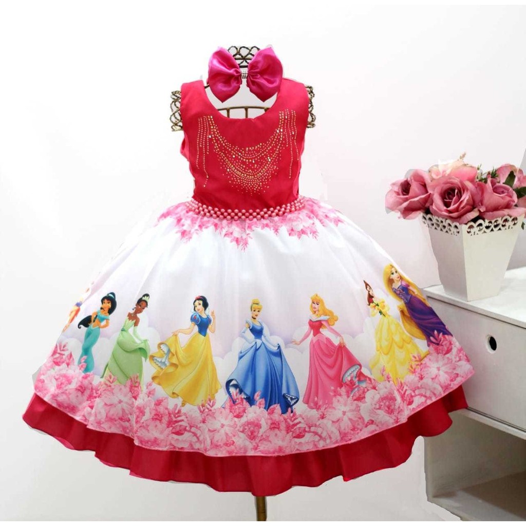 Vestido de festa das best sale princesas infantil