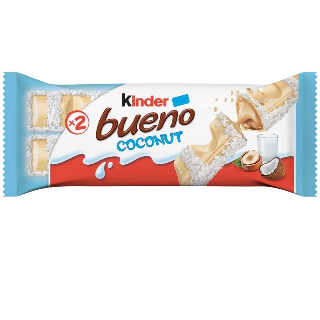 Kinder Bueno Coconut - Biscoito Chocolate & Coco e Avelãs - Alemanha