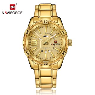 Relógio de Pulso Masculino Analógico Naviforce Homens Moda Casual De Quartzo Esportes De Aço Inoxidável Relógios Homem Relógio 9117 À Prova D 