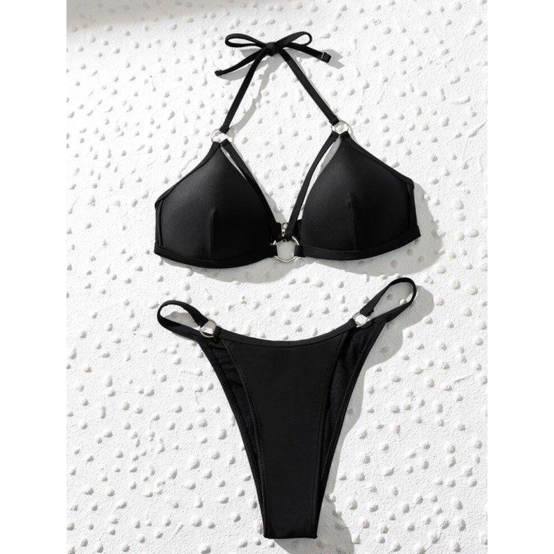 SHEIN Biquíni preto com bojo bolha de alta sustentação *NOVO* | Shopee ...