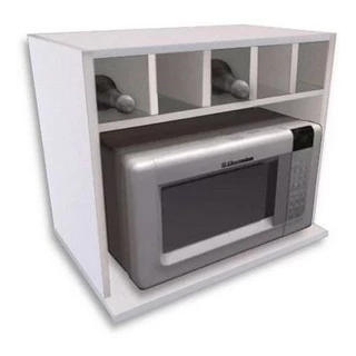 Suporte Para Microondas Com Nicho Garrafeiro Branco Vinho Suspenso Forninho Cozinha