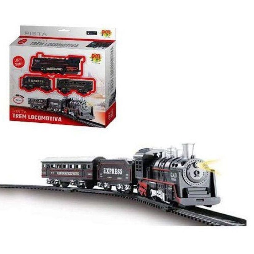 Pista Trem Locomotiva Vagões Trilho com 103,5cm Luz e Som – Maior Loja de  Brinquedos da Região