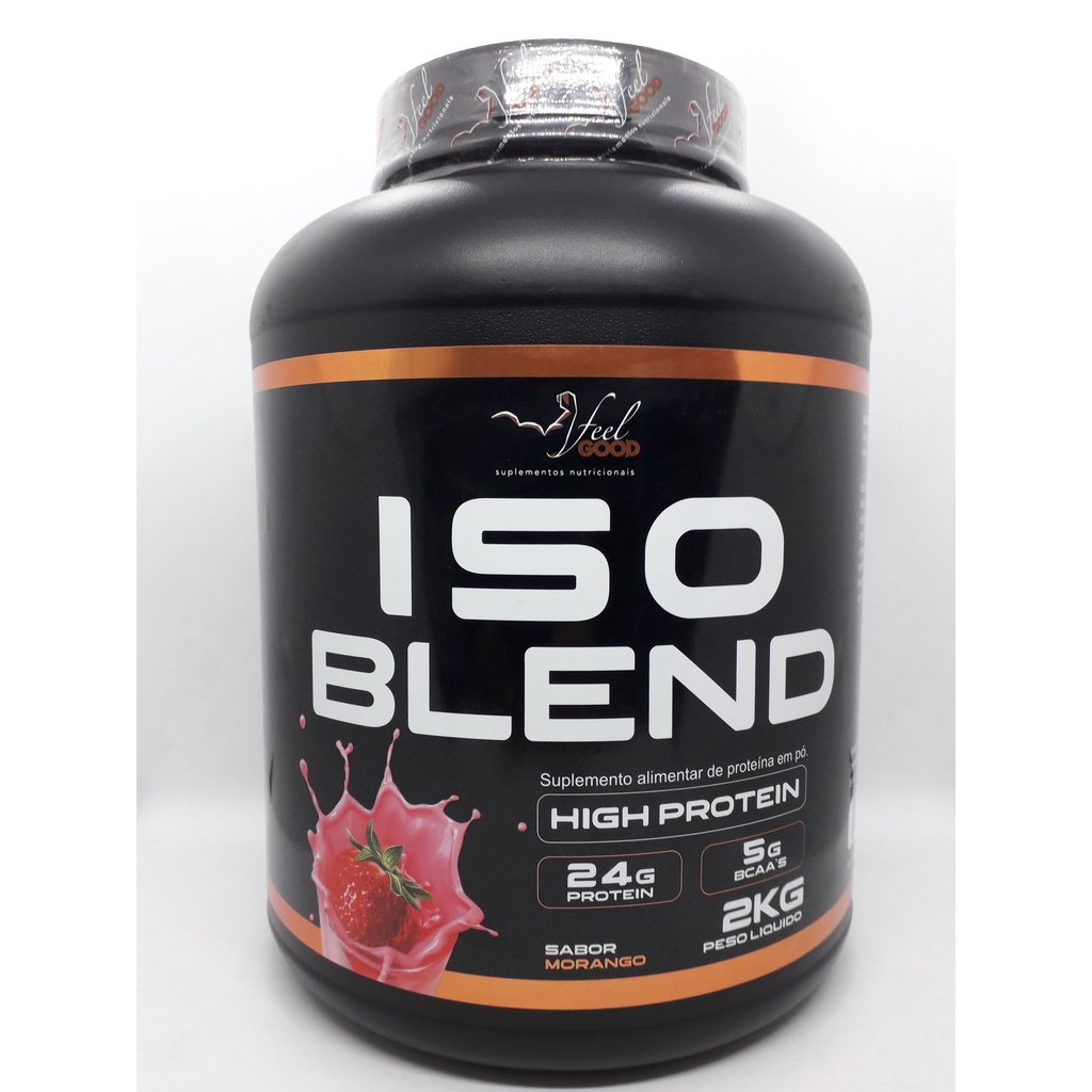 Whey Iso Blend 2kg Feel Good – Blend De Proteínas Isoladas – Sabor MORANGO