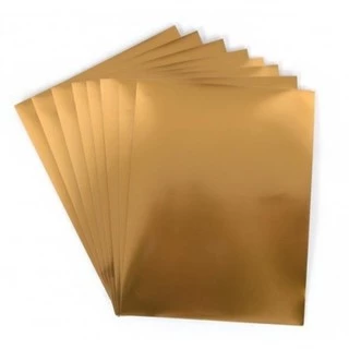 Vinil adesivo DOURADO p/ jato de tinta resistente a agua A4 -10 fls