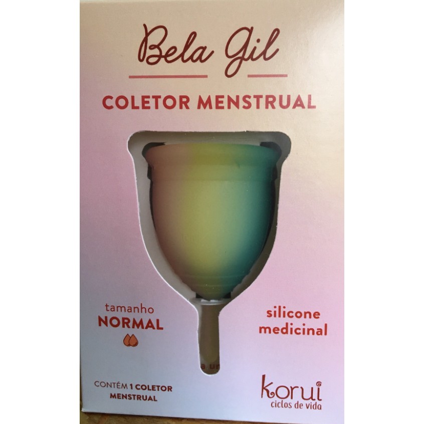 Kit Coletor Menstrual Bela Gil Arco Íris e Copo Esterilizador