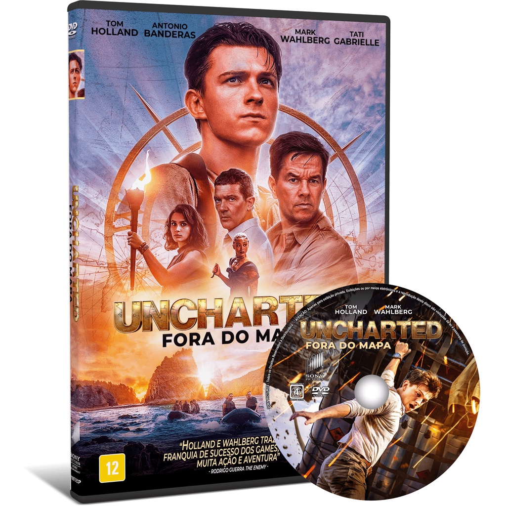 DVD Filme Uncharted - Fora do Mapa (2022) - Dual Áudio